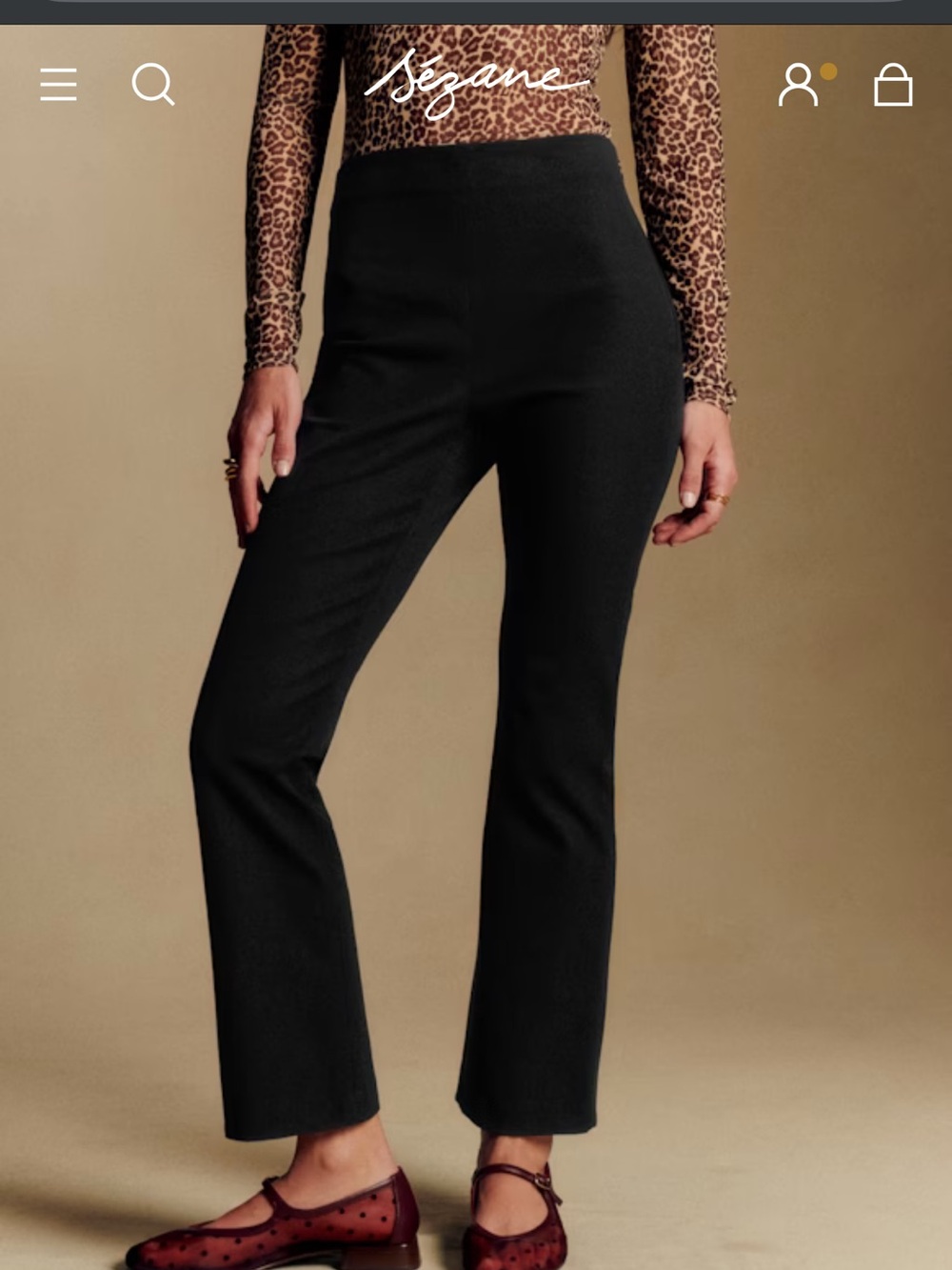 Sézane Black Tailored Flare Trousers